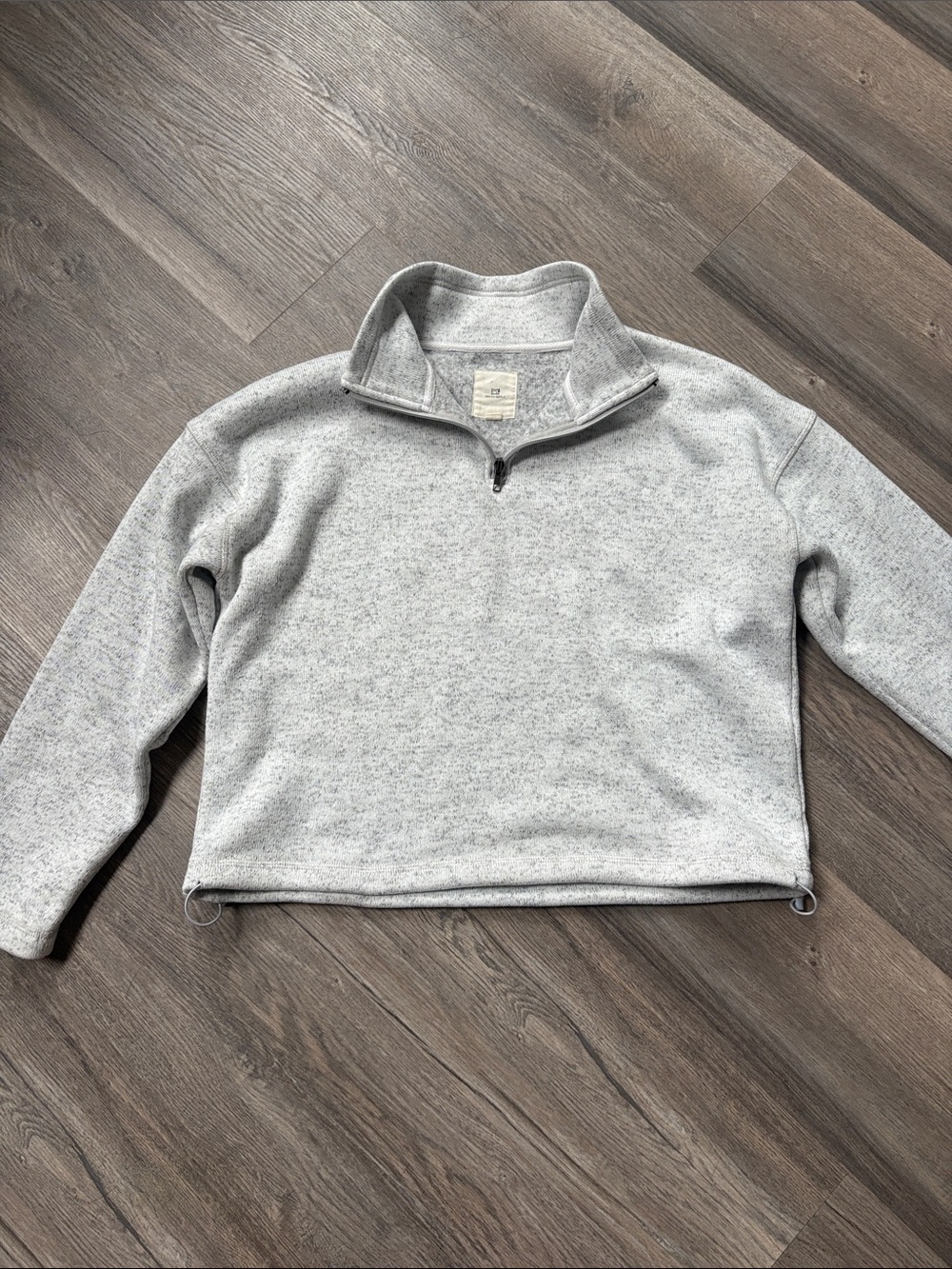 Thread & Supply Light Heather Gray Half-Zip Pullover Sweater